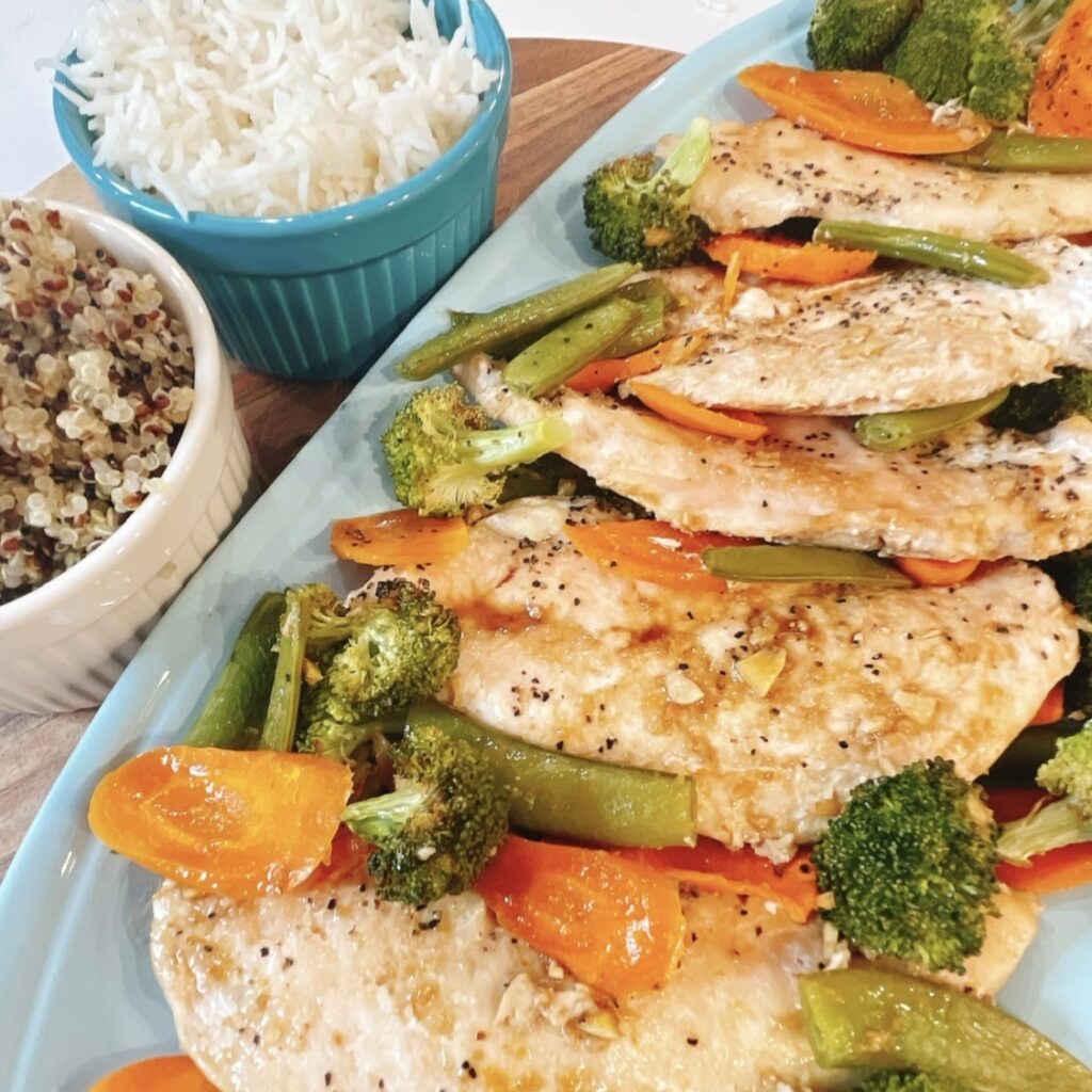 One Pan Chicken and Veggies (Teriyaki) - Delighted Meals