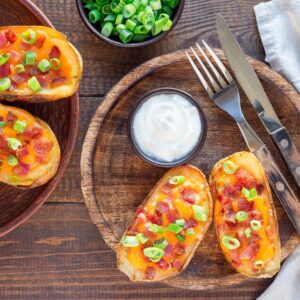 Air Fryer Potato Skins (Loaded and Gluten Free)